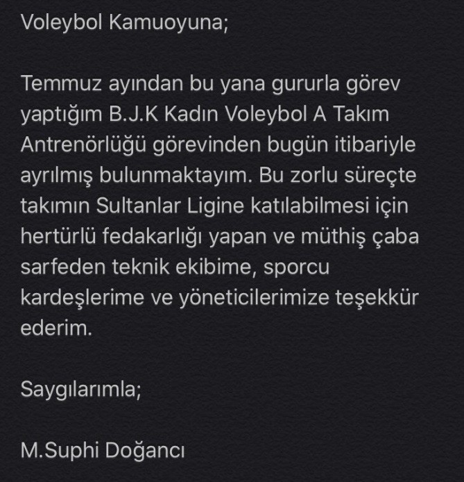 Suphi Doğancı'dan Açıklama