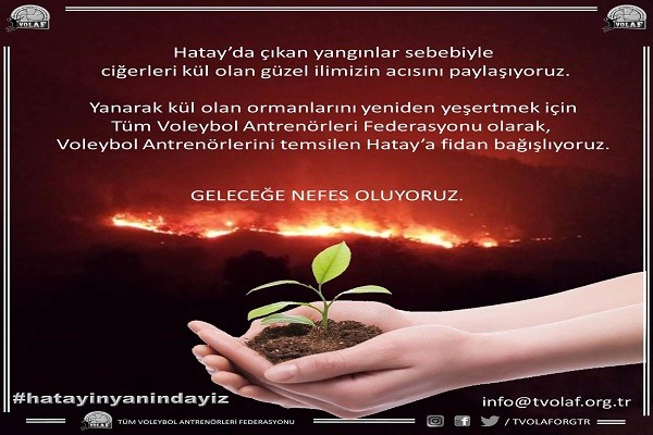 Tüm Voleybol Antrenörleri Federasyonu'ndan Hatay'a fidan bağışı
