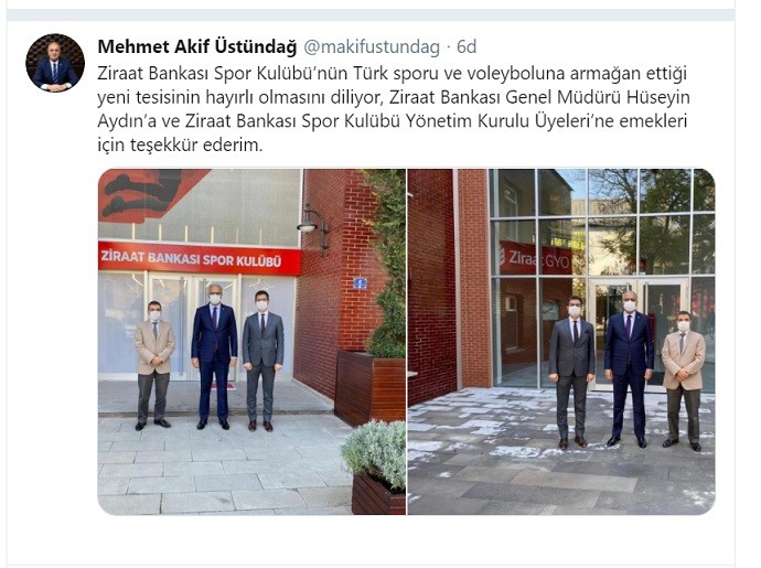 Akif Başkan'dan Ziraat Bankası'na teşekkür