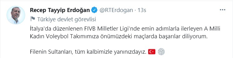 ABD maçı öncesi Sultanlara moral: ''Filenin Sultanları, tüm kalbimizle yanınızdayız''