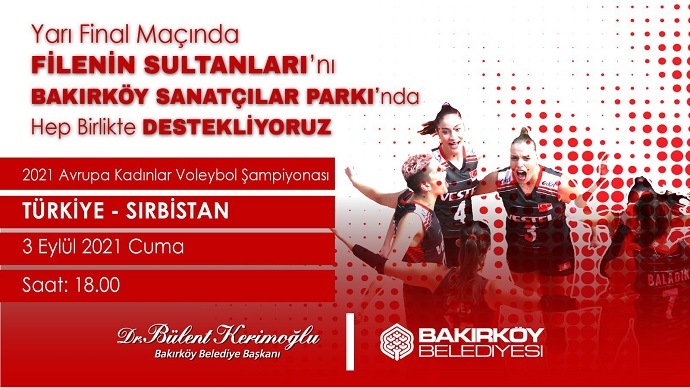 Kadıköy, Maltepe, Bakırköy, Sarıyer, İzmir ve daha birçok yerde Sırbistan maçı ile voleybol açık alanlara iniyor