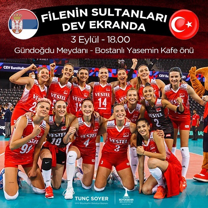 Kadıköy, Maltepe, Bakırköy, Sarıyer, İzmir ve daha birçok yerde Sırbistan maçı ile voleybol açık alanlara iniyor