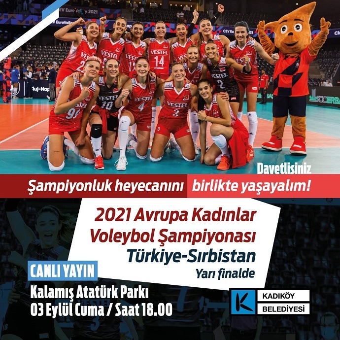 Kadıköy, Maltepe, Bakırköy, Sarıyer, İzmir ve daha birçok yerde Sırbistan maçı ile voleybol açık alanlara iniyor