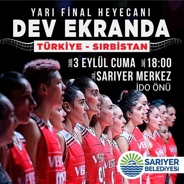 Kadıköy, Maltepe, Bakırköy, Sarıyer, İzmir ve daha birçok yerde Sırbistan maçı ile voleybol açık alanlara iniyor
