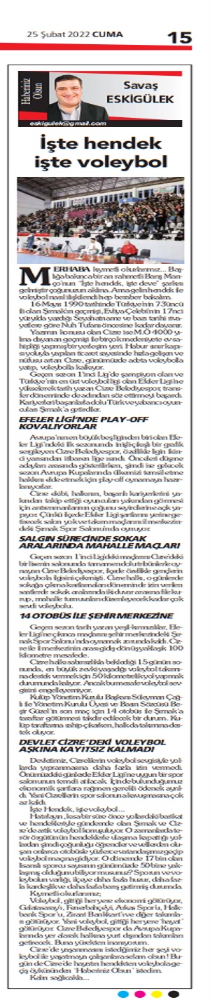 İşte hendek, işte voleybol