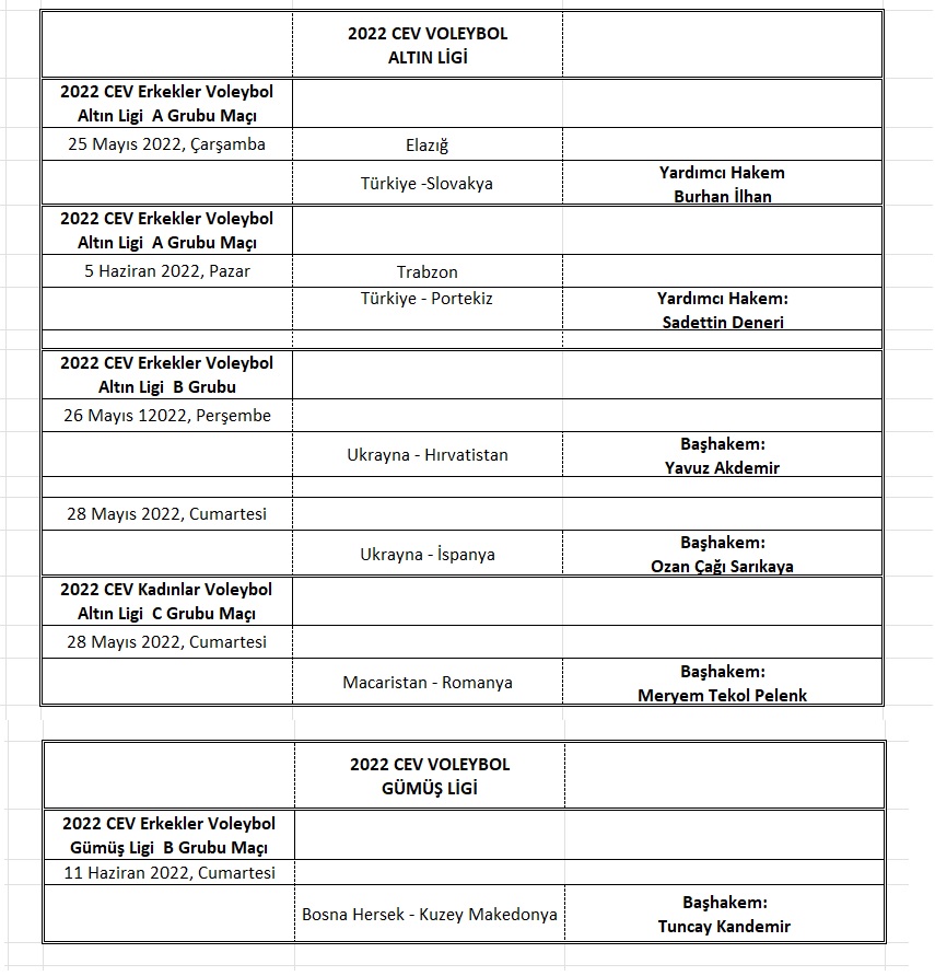 FIVB ve CEV 8 Uluslararası Hakemimize 12 Maçta Görev Verdi