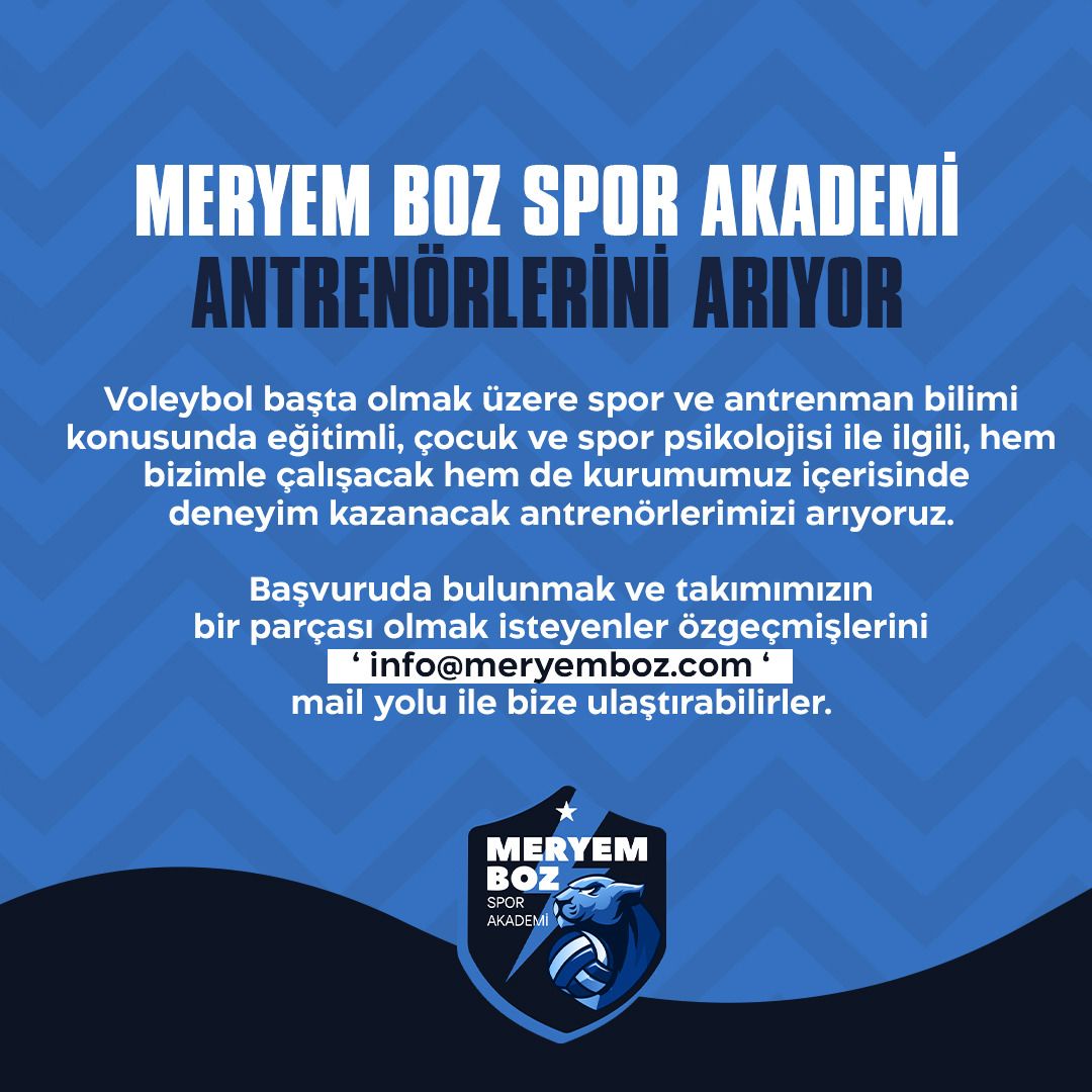Meryem Boz Akademi, Antrenörlerini Arıyor