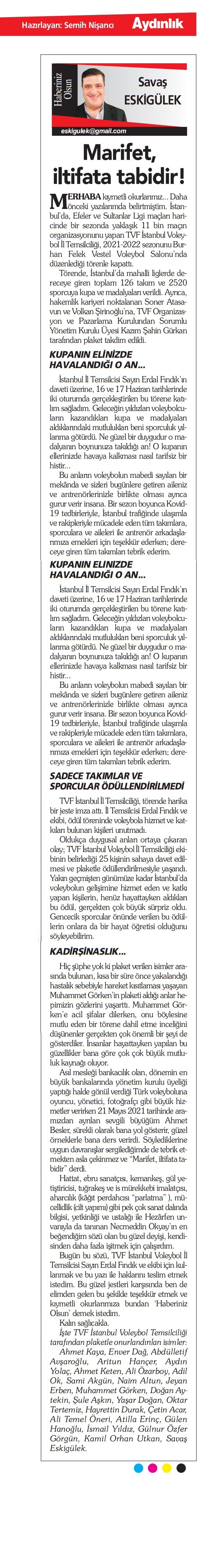 Marifet, iltifata tabidir!