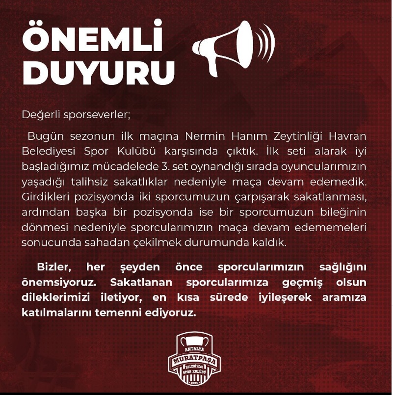 Geçmiş Olsun Muratpaşa Belediyespor