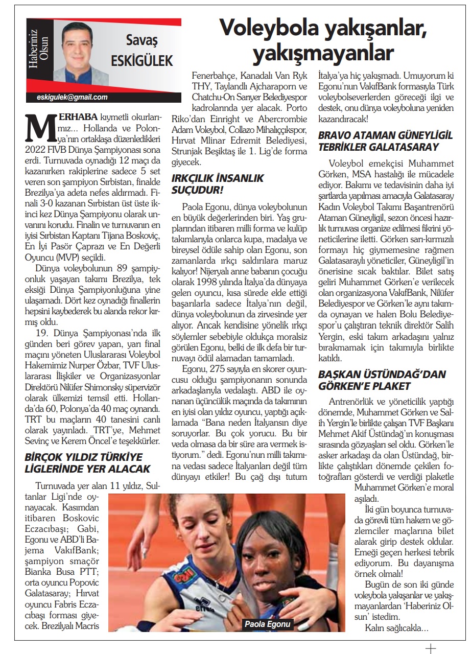 Voleybola Yakışanlar, Yakışmayanlar