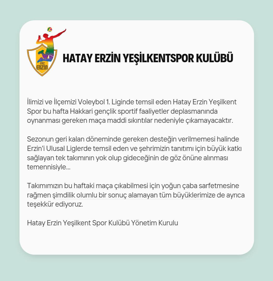 Hatay Erzin'den S.O.S. sinyali