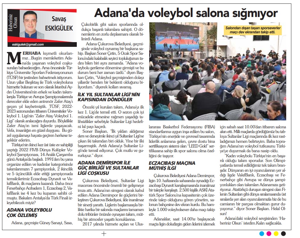 Adana Voleybolu Çok Özlemiş