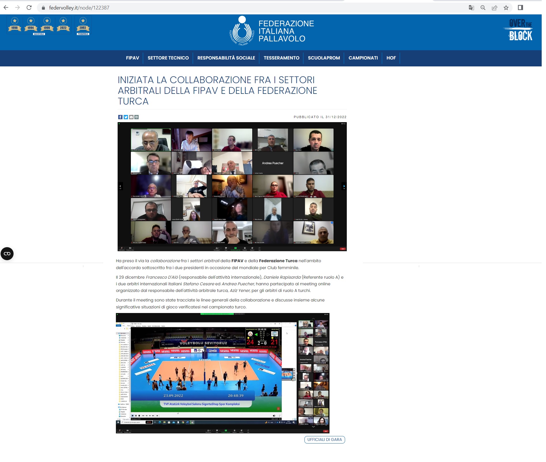 MHGK Hakem Ara Semineri İtalya Voleybol Federasyonu'nda