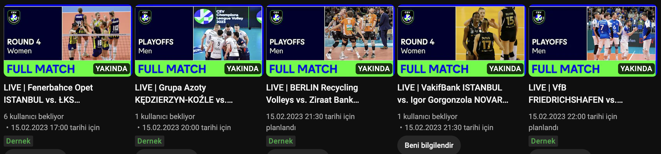 2023 CEV Şampiyonlar Ligi Duyurusu