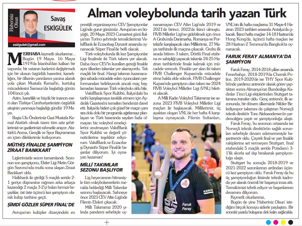 Alman Voleybolunda Tarih Yazan Türk