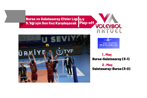 Bursa ve Galatasaray Efeler Ligi 5.’liği için Son Kez Karşılaşacak