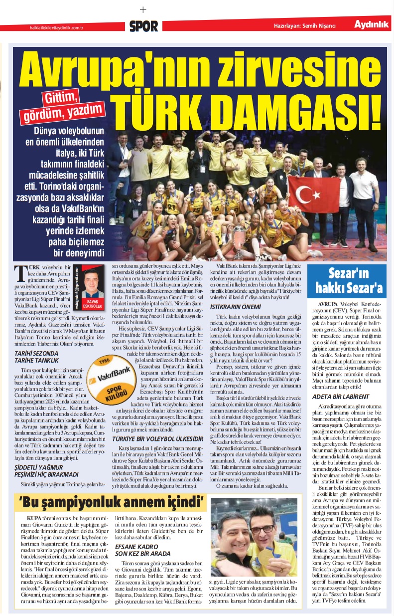 Avrupa’nın Zirvesine Türk Damgası