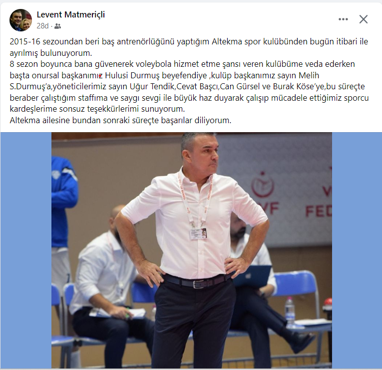 ALTEKMA'da Levent Matmeriçli Görevinden Ayrıldı