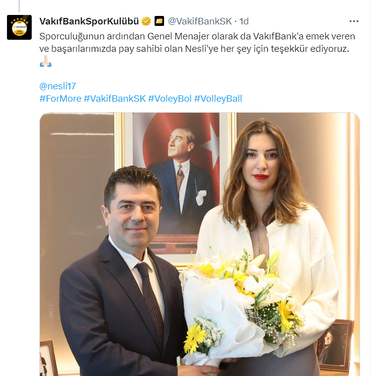 VakıfBank'tan Nesli'ye Veda