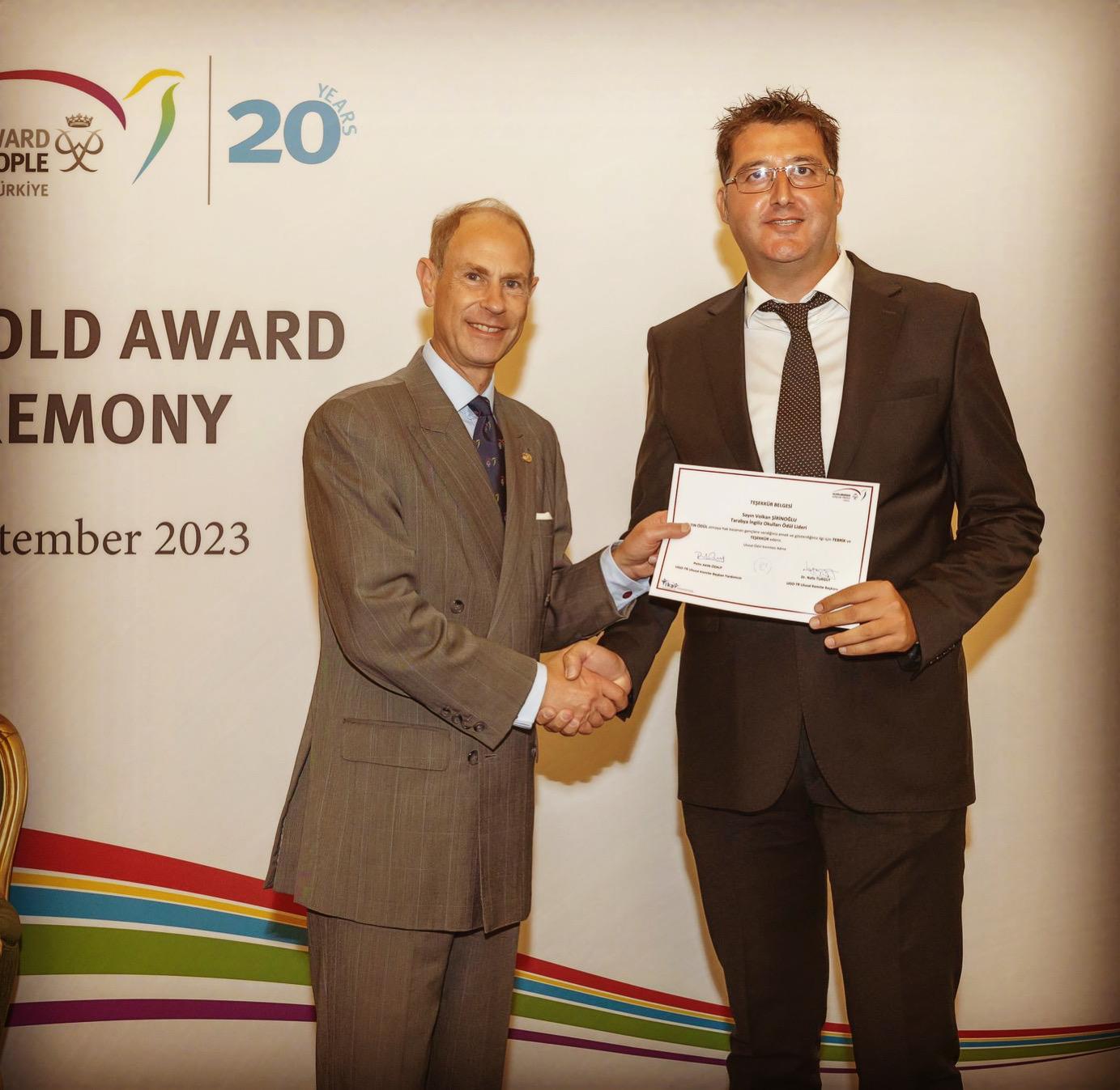 Prens Edward'dan Volkan Şirinoğlu'na teşekkür