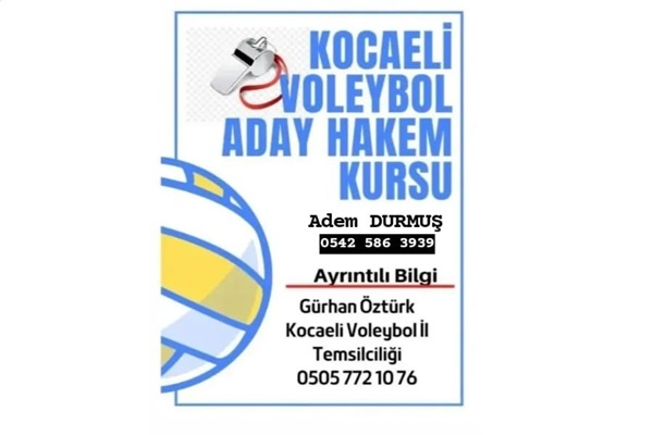 Kocaeli'de Voleybol Aday Hakem Kursu açılıyor