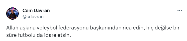 Cem Davran'ın önerisine voleybol severler ne diyor?