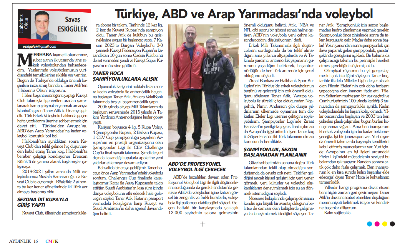 ABD, Avrupa, Türkiye ve Arap Yarımadası’nda Voleybol