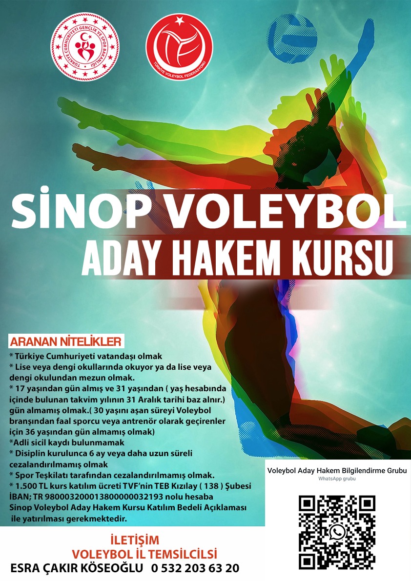 Sinop’ta Voleybol Aday Hakem Kursu Açılıyor