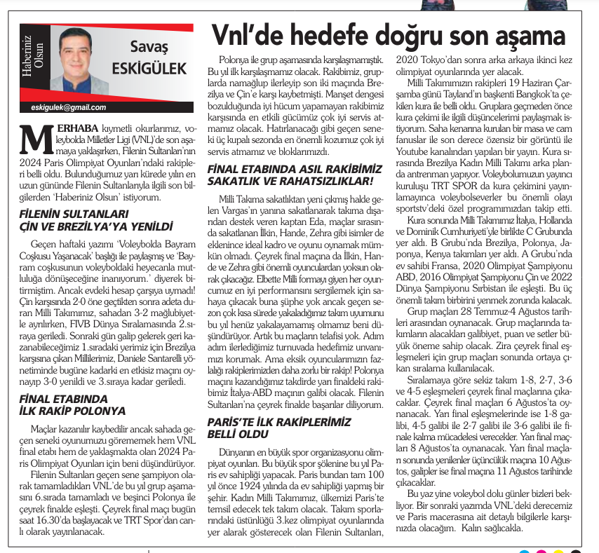 VNL’de Hedefe Doğru Son Aşama