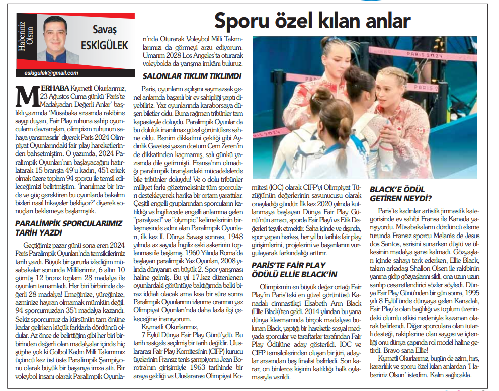 Sporu Özel Kılan Anlar