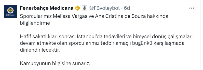 Vargas ve Ana Cristina'nın Sağlık Durumu Bilgilendirmesi
