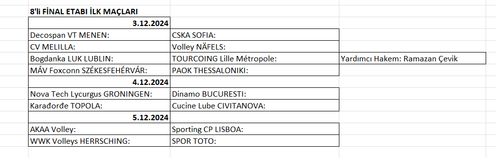 Erkekler CEV Challenge Cup 8'li final etabı başlıyor