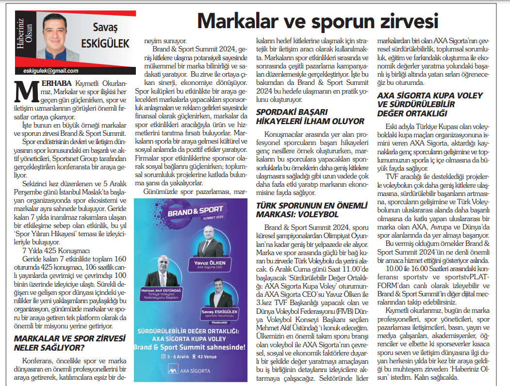 Markalar ve sporun zirvesi