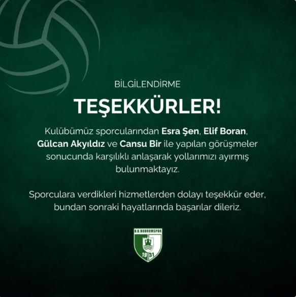 Bodrum Belediyesi Bodrum Spor'da 4 ayrılık