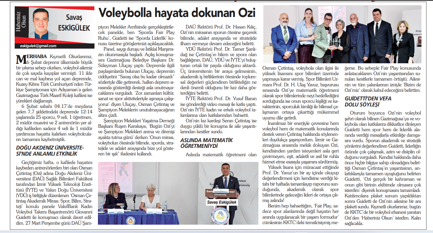 Voleybolla Hayata Dokunan Ozi