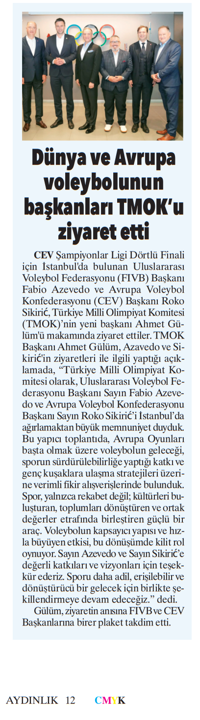 Azavedo ve Sikirić, TMOK Başkanı Ahmet Gülüm'ü Ziyaret Ettiler
