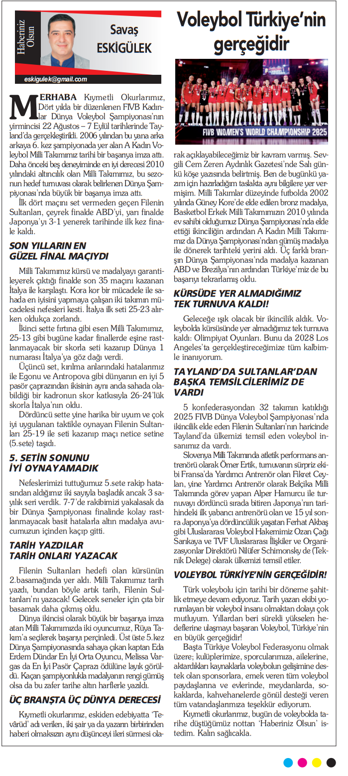 Voleybol Türkiye’nin Gerçeğidir