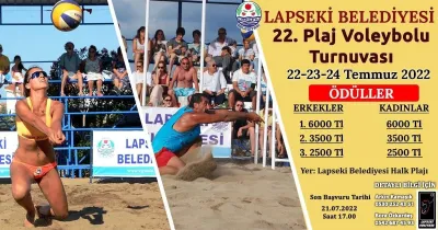 Lapseki Plaj Voleybolu Turnuvası Başlıyor