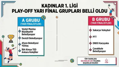 Arabica Coffee House Kadınlar 1. Ligi'nde Yarı Final Grupları Belli Oldu