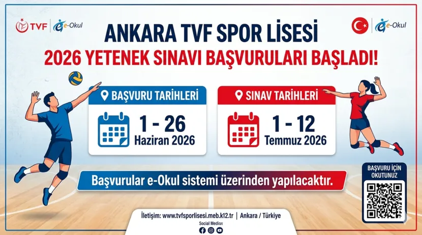 Dünya ve Türkiye Şampiyonu TVF Spor Lisesi'ne Başvurular 1 Haziran'da Başlıyor